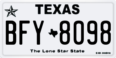 TX license plate BFY8098