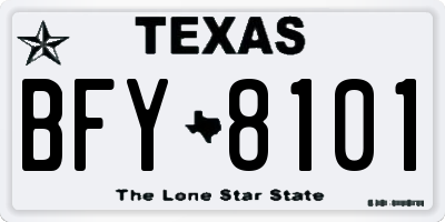 TX license plate BFY8101
