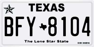 TX license plate BFY8104
