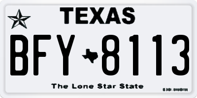 TX license plate BFY8113