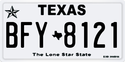TX license plate BFY8121