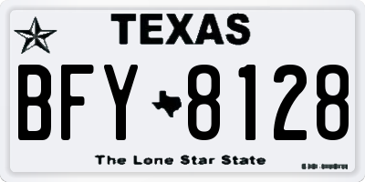 TX license plate BFY8128