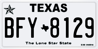 TX license plate BFY8129