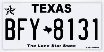 TX license plate BFY8131