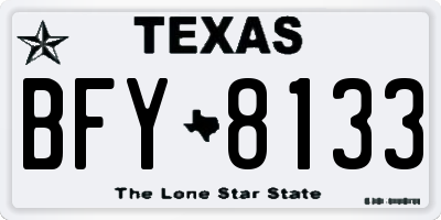 TX license plate BFY8133