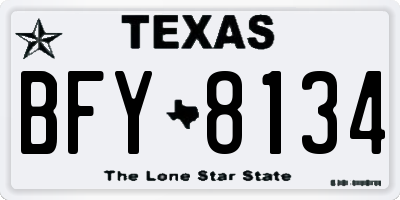TX license plate BFY8134