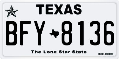 TX license plate BFY8136