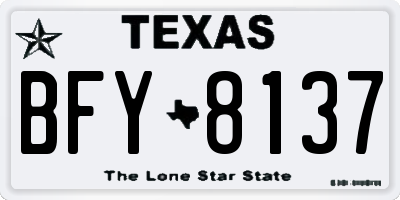 TX license plate BFY8137