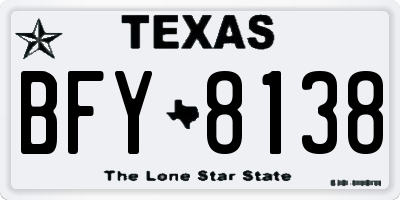 TX license plate BFY8138