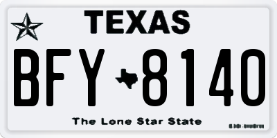 TX license plate BFY8140