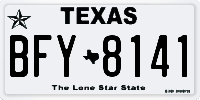 TX license plate BFY8141