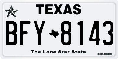 TX license plate BFY8143