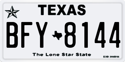 TX license plate BFY8144