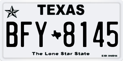 TX license plate BFY8145