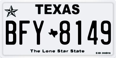 TX license plate BFY8149