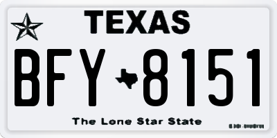 TX license plate BFY8151
