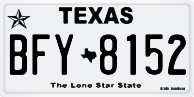 TX license plate BFY8152