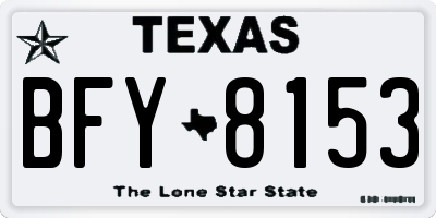 TX license plate BFY8153