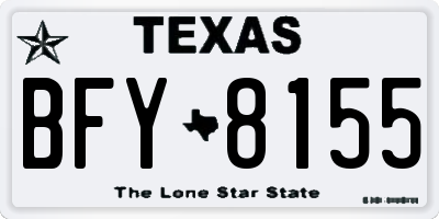 TX license plate BFY8155