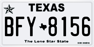 TX license plate BFY8156