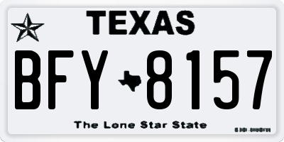 TX license plate BFY8157