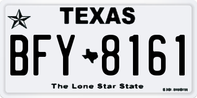 TX license plate BFY8161