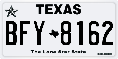 TX license plate BFY8162
