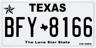 TX license plate BFY8166