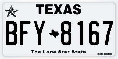 TX license plate BFY8167