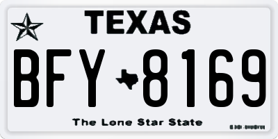 TX license plate BFY8169