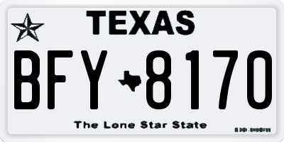 TX license plate BFY8170