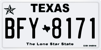 TX license plate BFY8171