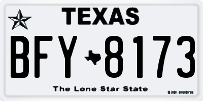 TX license plate BFY8173