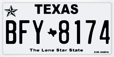 TX license plate BFY8174