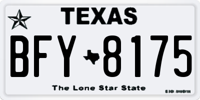 TX license plate BFY8175