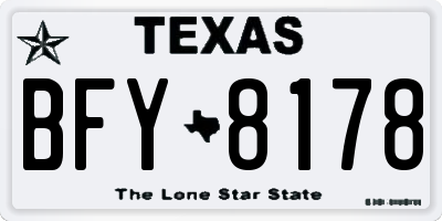 TX license plate BFY8178