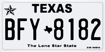 TX license plate BFY8182