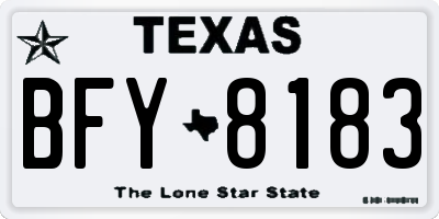 TX license plate BFY8183
