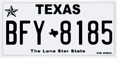 TX license plate BFY8185