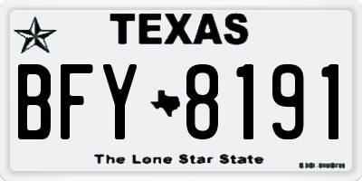 TX license plate BFY8191