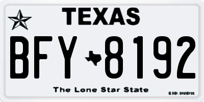 TX license plate BFY8192