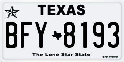 TX license plate BFY8193