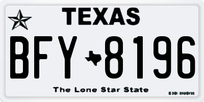 TX license plate BFY8196