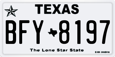 TX license plate BFY8197