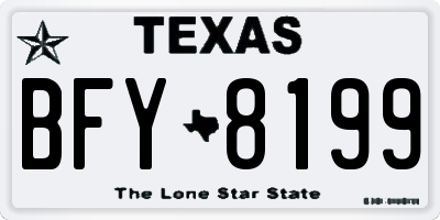 TX license plate BFY8199