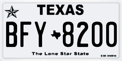 TX license plate BFY8200