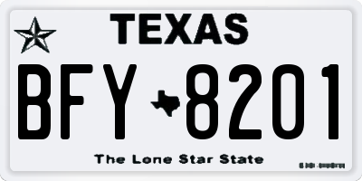 TX license plate BFY8201