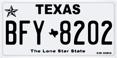 TX license plate BFY8202