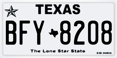 TX license plate BFY8208