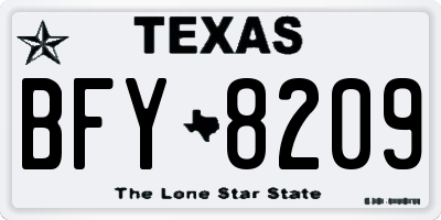 TX license plate BFY8209
